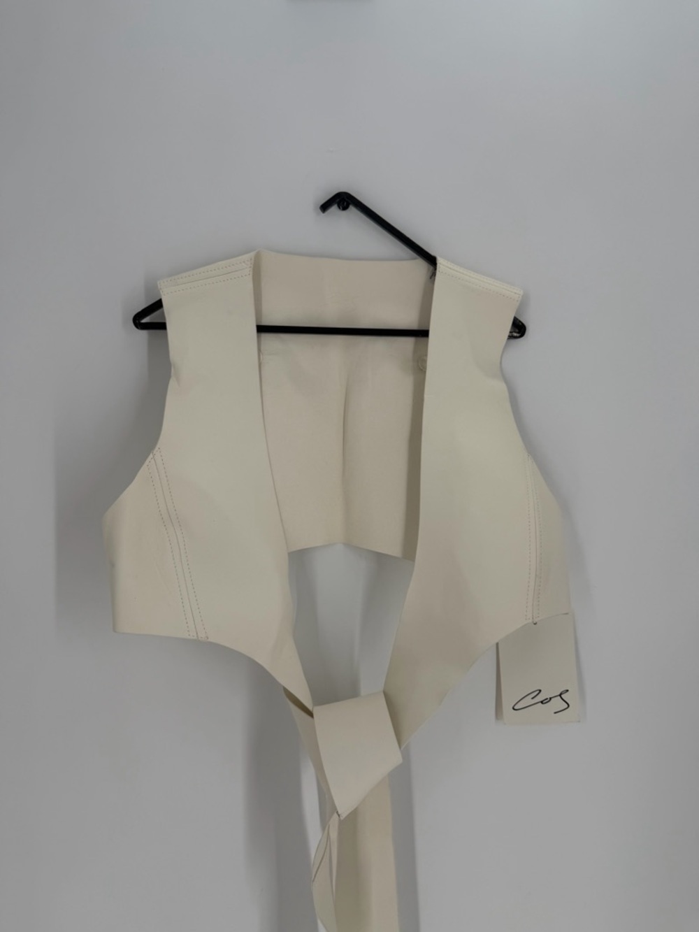 Cos Atelier Leather Wrap Tie Tank Top In White